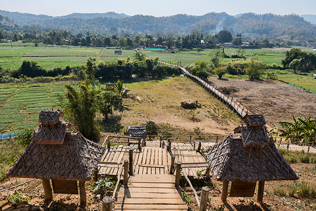 View from the temple to the bridge