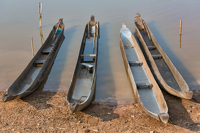 Traditional dugout canoes